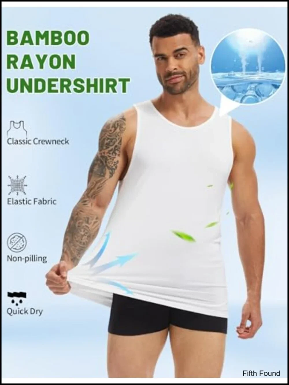 Tall Sleeveless Undershirt Lightweight Breathable Viscose Spandex Tank